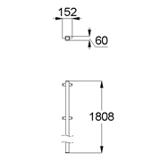 План-схема: 002776 - Стойка для панели L=1800 мм промежуточная
