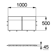 План-схема: 003577 - Коврик резиновый угол на одну сторону 1000х500х45 серый