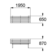 План-схема: 002201 - Диван садово-парковый