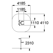 План-схема: 007504 - Турник для подтягивания и брусья для пресса