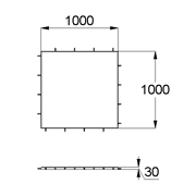 План-схема: 003536 - Коврик резиновый прямой 1000х1000х30 зеленый