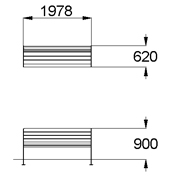 План-схема: 002224 - Диван на металлических ножках