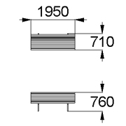План-схема: 002308 - Диван садово-парковый на чугунных ножках
