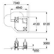 План-схема: 004285 - Песочный дворик с горкой «Опушка»