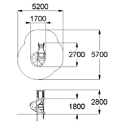 План-схема: 004210 - Горка пластиковая «Спираль с лесенкой» Н пл.=1,8 м