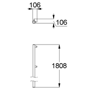 План-схема: 002775 - Стойка для панели L=1800 мм угловая