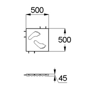 План-схема: 003501 - Резиновый коврик «Следы» 500х500х45 коричневый