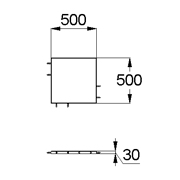 План-схема: 003534 - Коврик резиновый прямой 500х500х30 зеленый