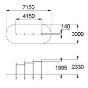 План-схема: 006434 - Турник тройной