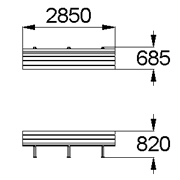 План-схема: 002306 - Диван садово-парковый на чугунных ножках
