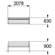 План-схема: 002223 - Диван на металлических ножках