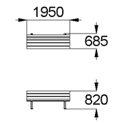 План-схема: 002307 - Диван садово-парковый на чугунных ножках