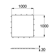 План-схема: 003533 - Коврик резиновый прямой 1000х1000х30 коричневый