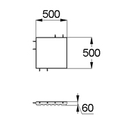 План-схема: 003564 - Коврик резиновый прямой 500х500х60 зеленый