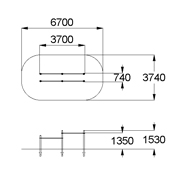 План-схема: 006443 - Брусья двойные, разноуровневые
