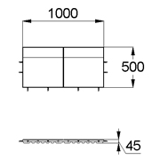 План-схема: 003574 - Коврик резиновый угол на одну сторону 1000х500х45 зеленый