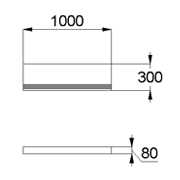 План-схема: 003510 - Бордюр резиновый 1000х300х80 мм серый