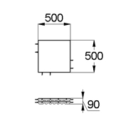 План-схема: 003515 - Коврик резиновый двухслойный 500х500х90 (45+45) коричневый