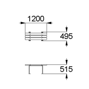 План-схема: 002214 - Скамья садово-парковая на металлических ножках