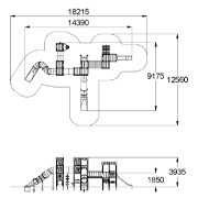План-схема: 005649 - Детский игровой комплекс «Крепость»