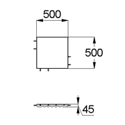 План-схема: 003541 - Коврик резиновый прямой 500х500х45 коричневый