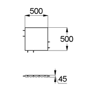 План-схема: 003547 - Коврик резиновый прямой 500х500х45 серый