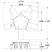 План-схема: 004146 - Качели пятисекционные