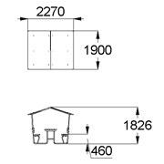 План-схема: 002604 - Стол со скамьями и навесом