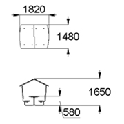План-схема: 002603 - Стол со скамьями и навесом