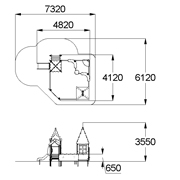 План-схема: 004280 - Песочный дворик с горкой «Домик на опушке»