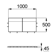 План-схема: 003571 - Коврик резиновый угол на одну сторону 1000х500х45 коричневый