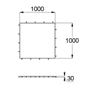 План-схема: 003539 - Коврик резиновый прямой 1000х1000х30 серый