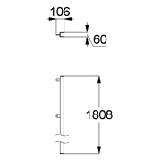 План-схема: 002774 - Стойка для панели L=1800 крайняя