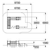План-схема: 006318 - Детский спортивный комплекс «Мостики с переправой и бумом»