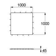 План-схема: 003546 - Коврик резиновый прямой 1000х1000х45 зеленый