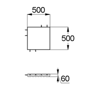 План-схема: 003567 - Коврик резиновый прямой 500х500х60 серый