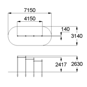 План-схема: 006451 - Турник тройной