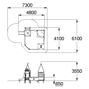 План-схема: 004288 - Песочный дворик с горкой «Белоснежка»