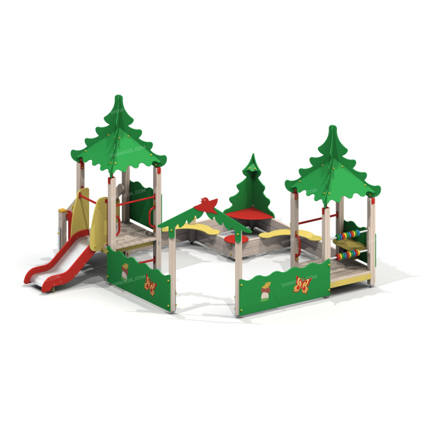 004285 - Песочный дворик с горкой «Опушка» - детальное фото