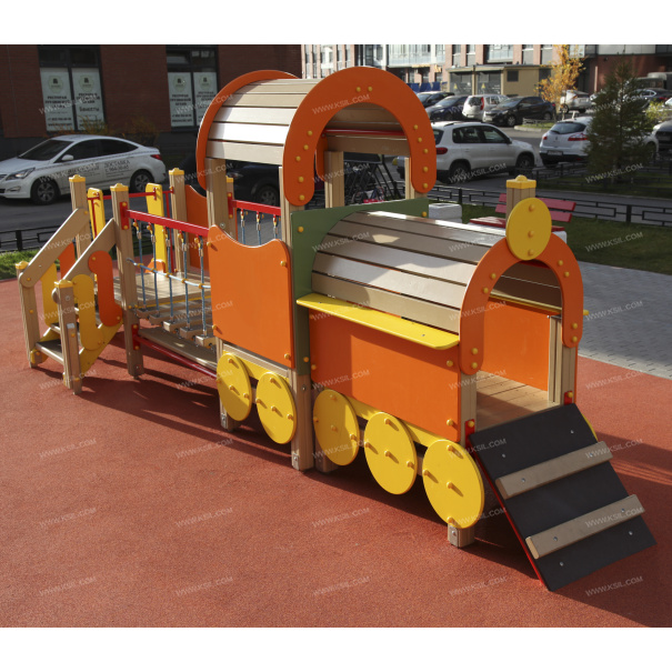 004425 - Детский игровой комплекс «Локомотив c вагончиком» - фото пример 1