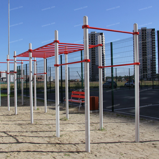 006458 - Рукоход двойной двухуровневый и 6 турников - фото пример 2