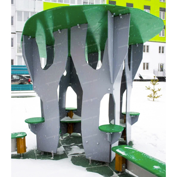 004352 - Песочный дворик «Домики в лесу» - фото пример 7