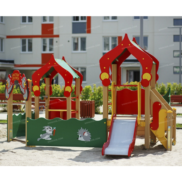 004281 - Песочный дворик с горкой «Лесная сказка» - фото пример 2