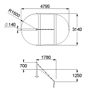 План-схема: 002583 - Столб с канатом с зацепами