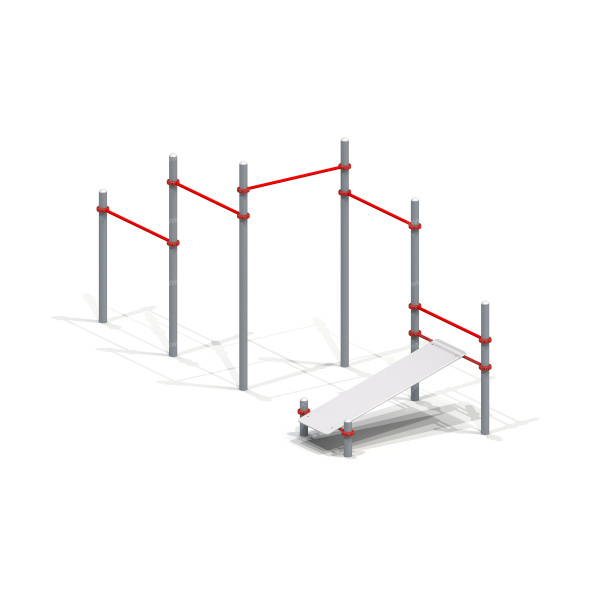 006460 - Комплекс из 5 турников и скамьи для пресса - детальное фото