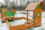 004357 - Песочный дворик с горкой «LARIX» - фото превью 1