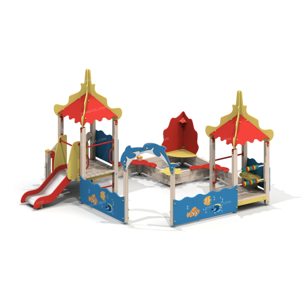 004286 - Песочный дворик с горкой «Коралл» - детальное фото