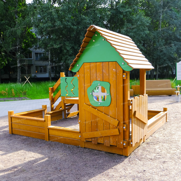 004357 - Песочный дворик с горкой «LARIX» - фото пример 4