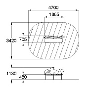 План-схема: 002414 - Скамейка детская «Косатка»