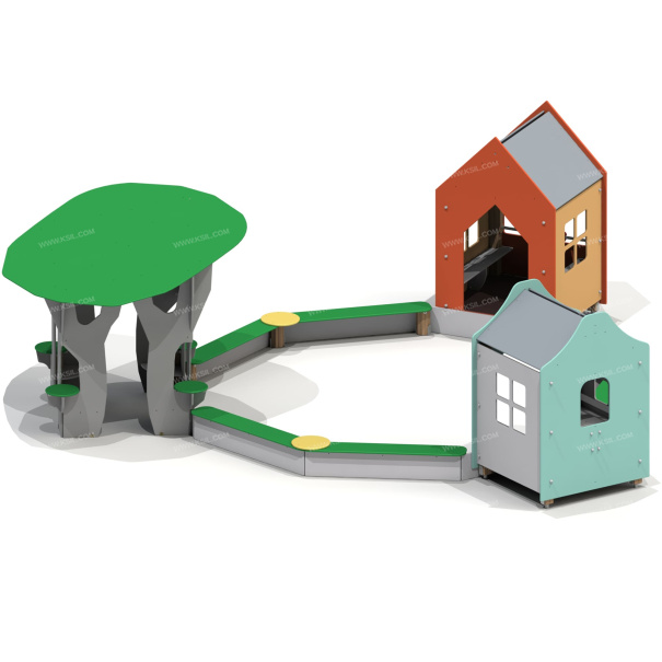 004352 - Песочный дворик «Домики в лесу» - детальное фото